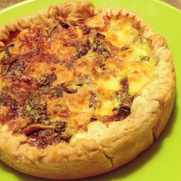 Quiche cukkinivel, póréhagymával és sonkával